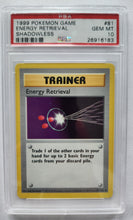 1999 Pokemon Trading Card Game Energy Retrieval Trainer Base Set Shadowless PSA 10