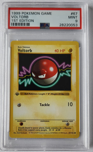 1999 Pokemon Trading Card Game Voltorb 1st Edition Base Set PSA 9