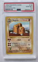 1999 Pokemon Trading Card Game Dugtrio Base Set Shadowless PSA 10